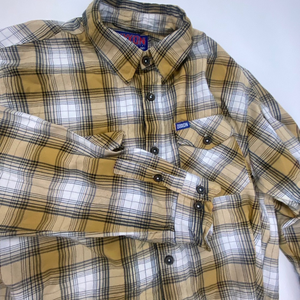 Dixxon Flannel Shirt Mens Plaid Button Up Long Sleeve Casual Workwear